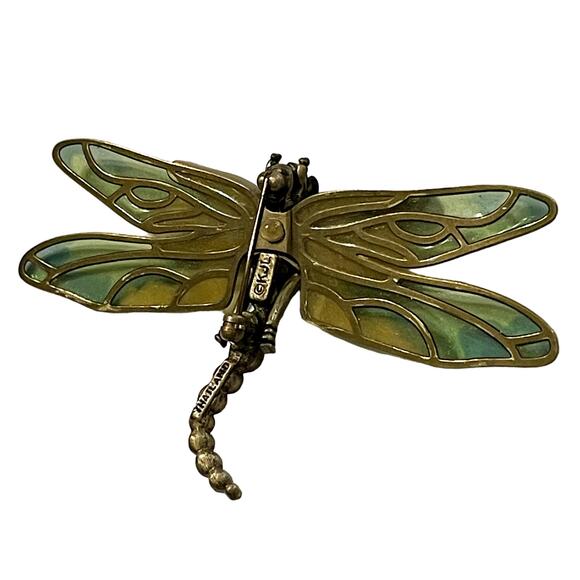 🎊HP🎊Kenneth Jay Lane Stained Glass Dragonfly Brooch - Picture 5 of 7